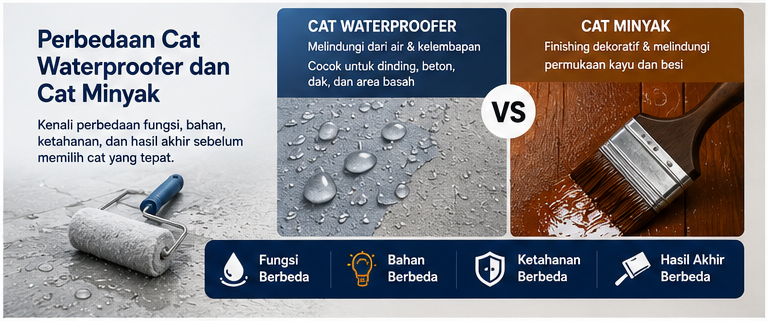 perbedaan cat waterproofer dan cat minyak