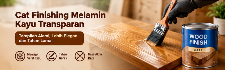 cat finishing melamin kayu transparan