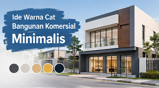 ide warna cat bangunan komersial minimalis