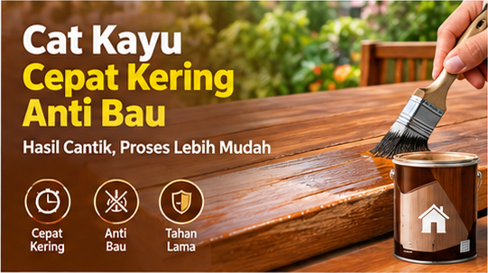cat kayu cepat kering anti bau